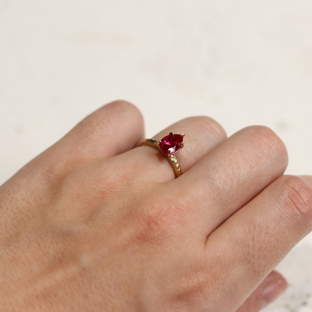 Ruby Solitaire Engagement Ring