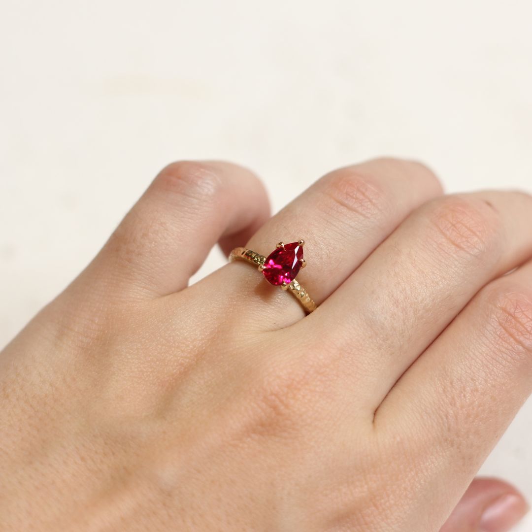 Ruby Solitaire Engagement Ring