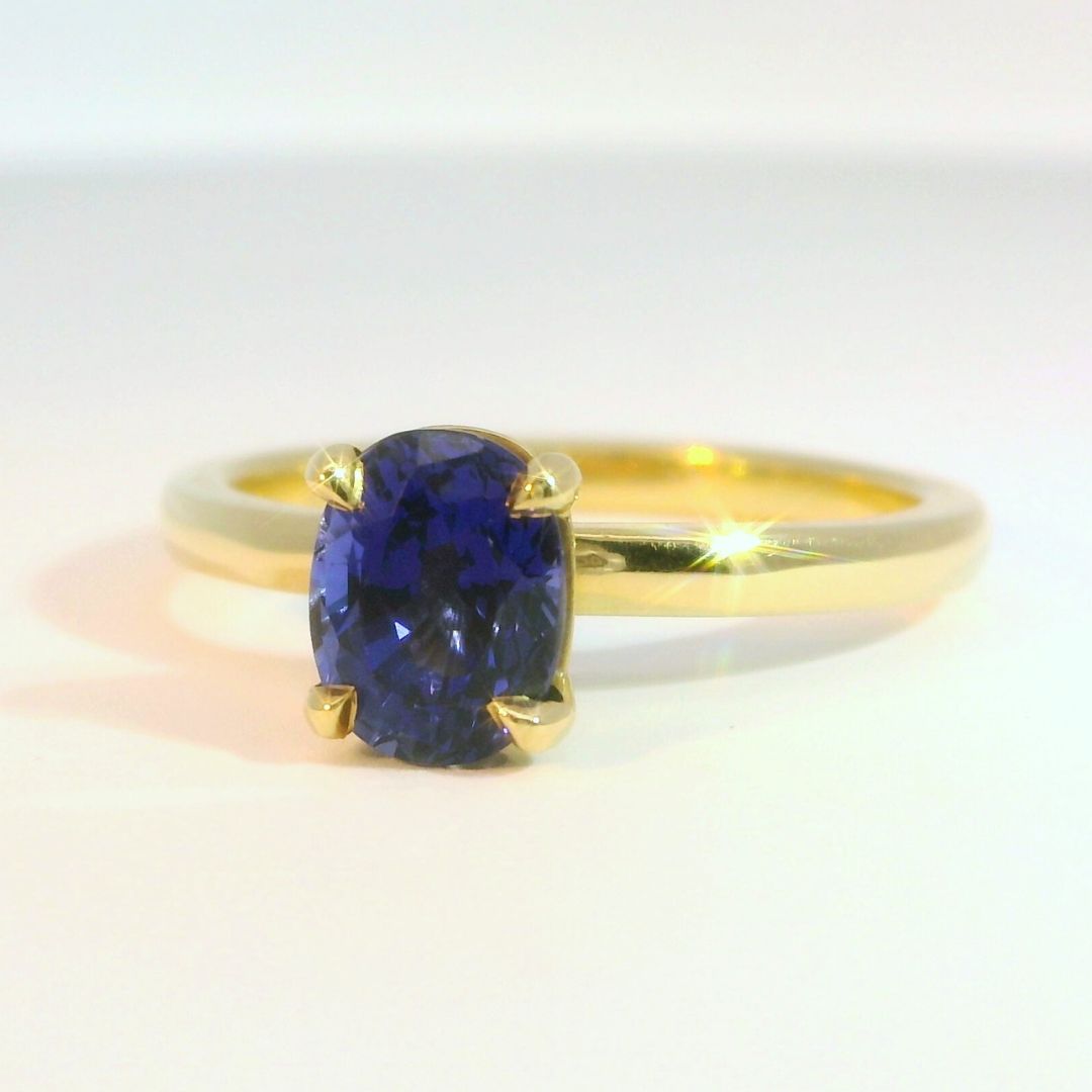 Blue Sapphire Solitaire Engagement Ring