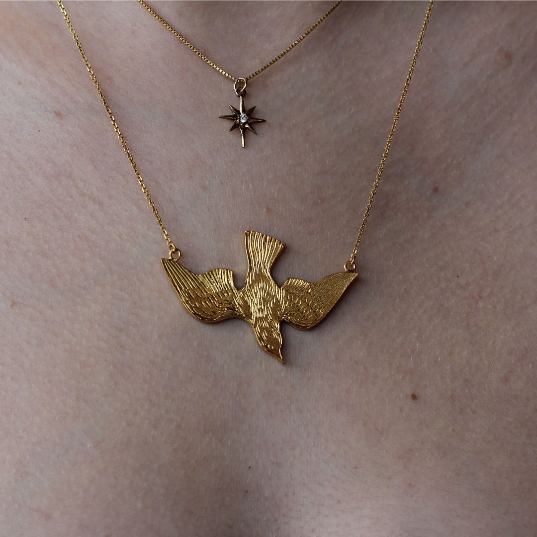 Soaring Bird Gold-plated Necklace