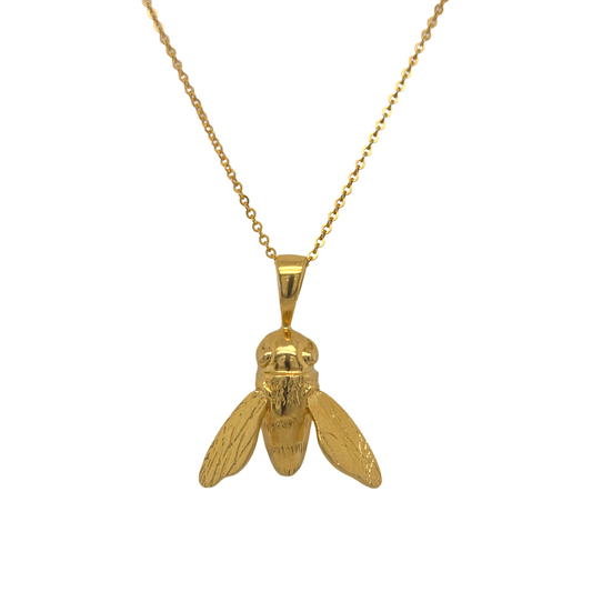Gold-plated Sculptural Bee Necklace