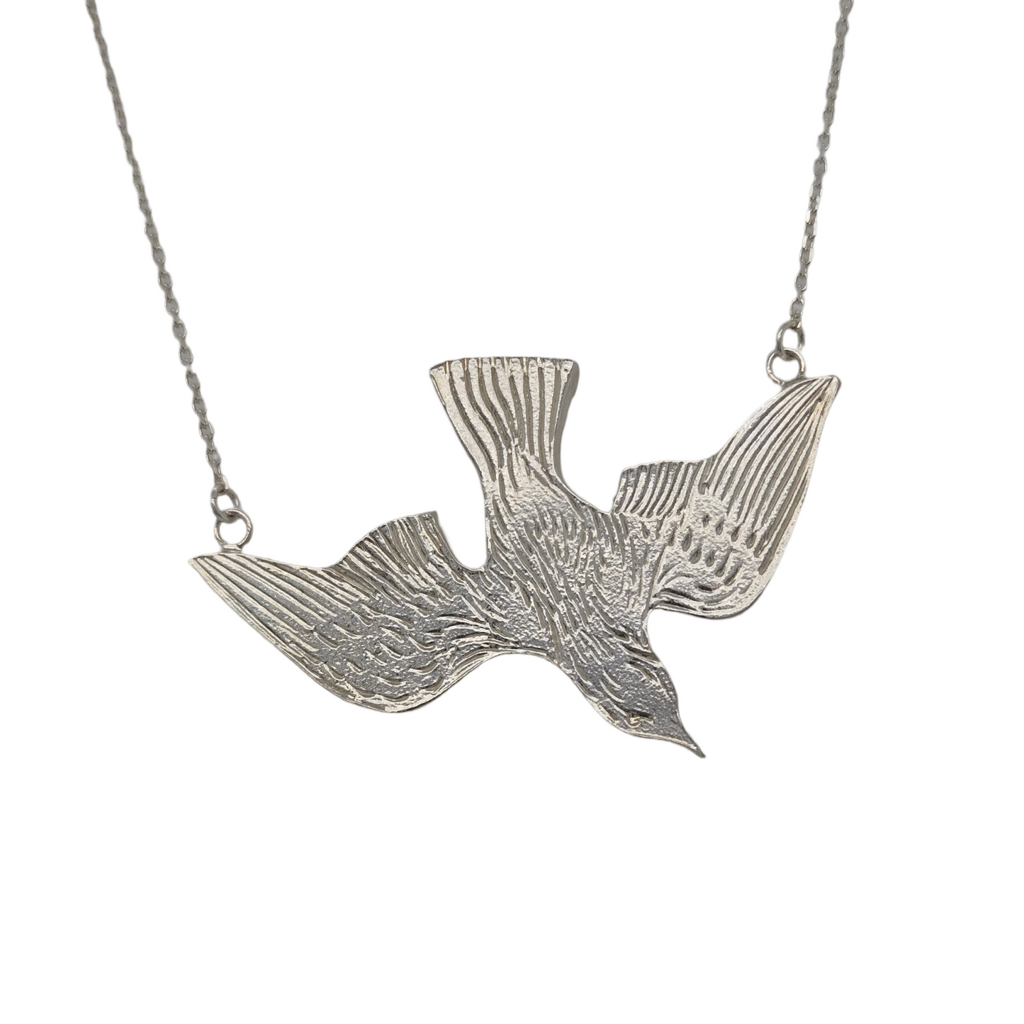 Soaring Bird Silver Necklace