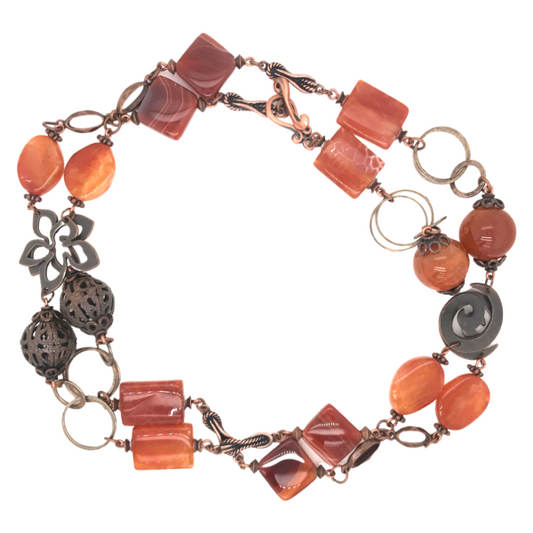 Long Beaded Carnelian Necklace