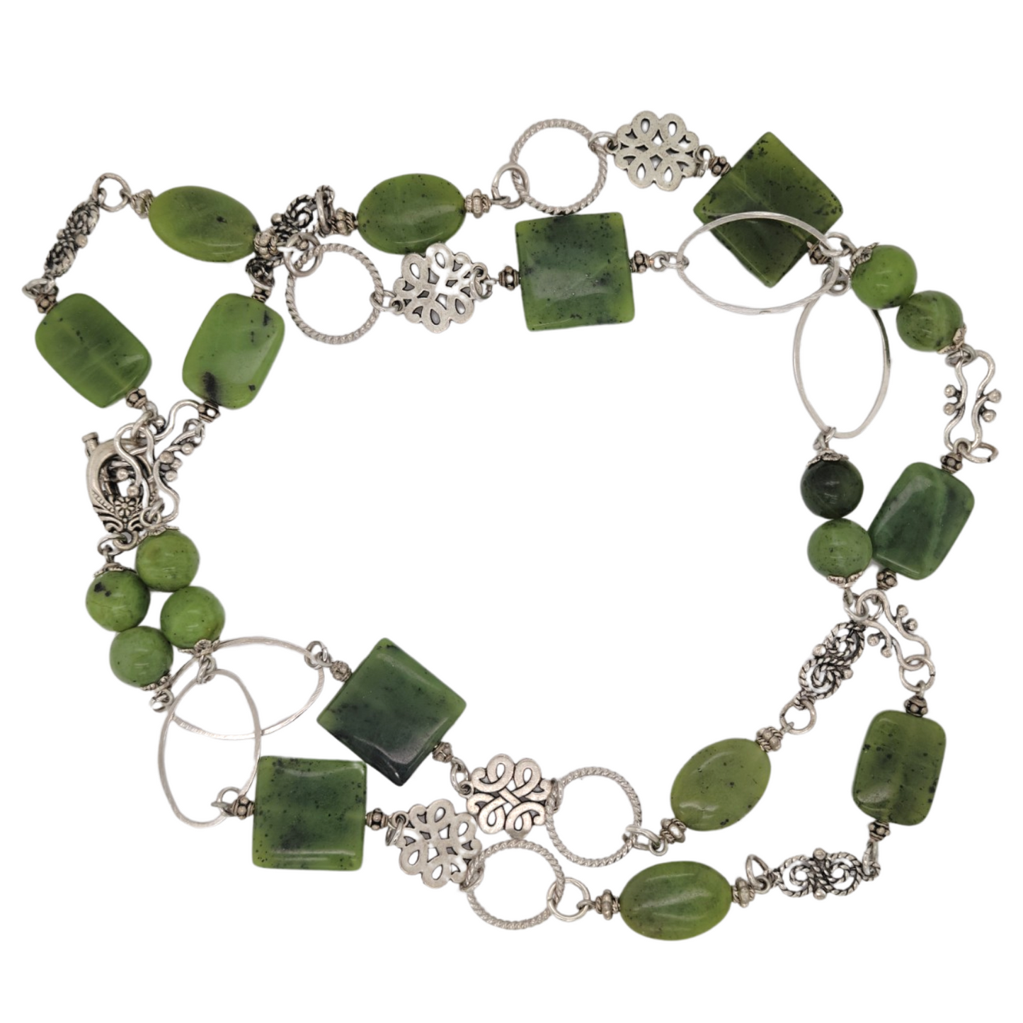 Beaded Dark Jade Necklace