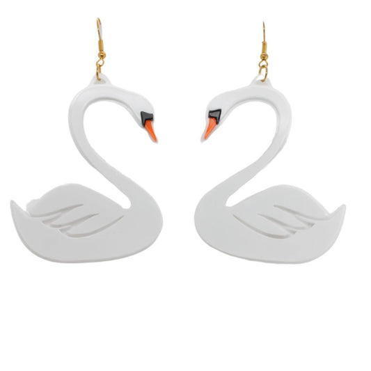 Swan Acrylic Earrings