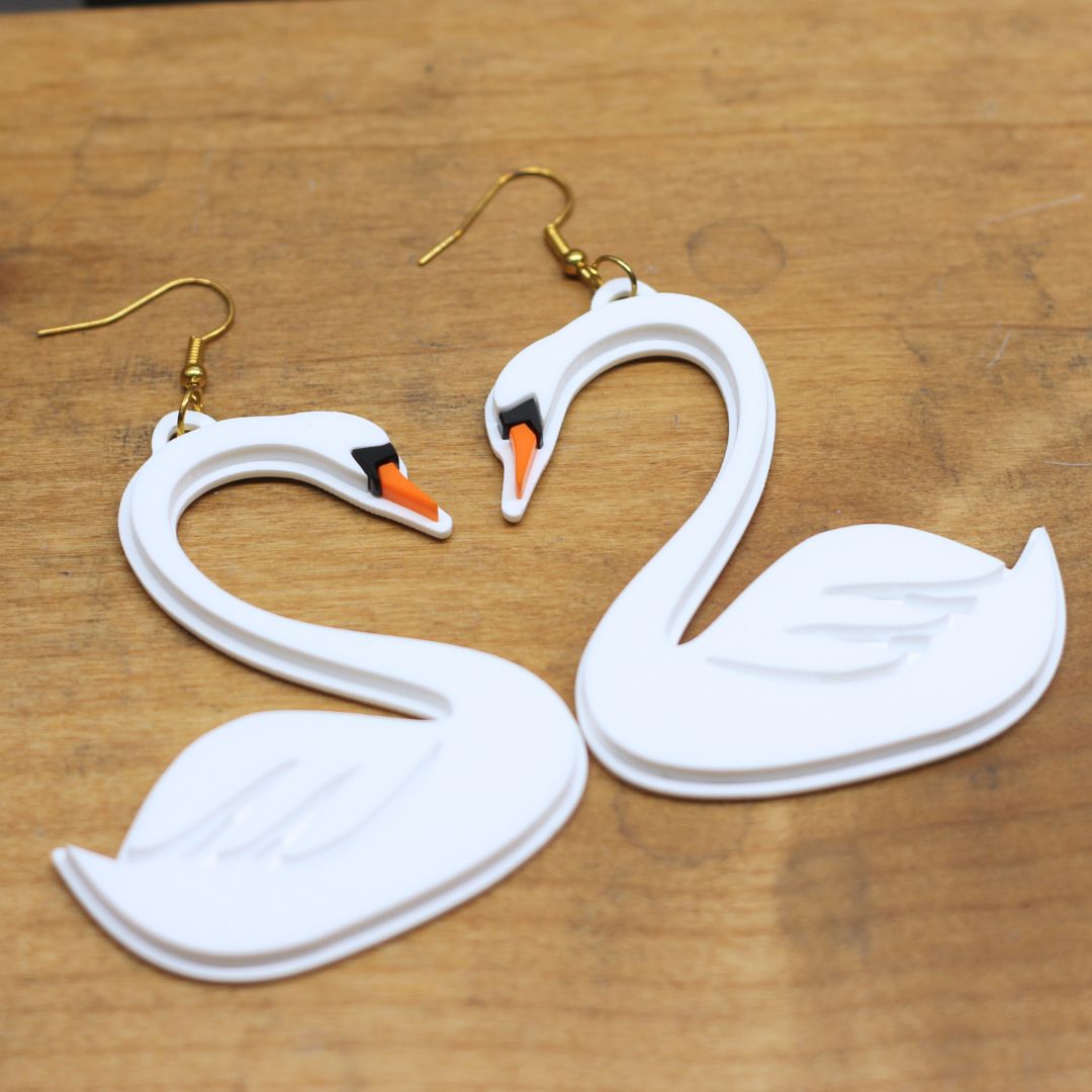 Swan Acrylic Earrings