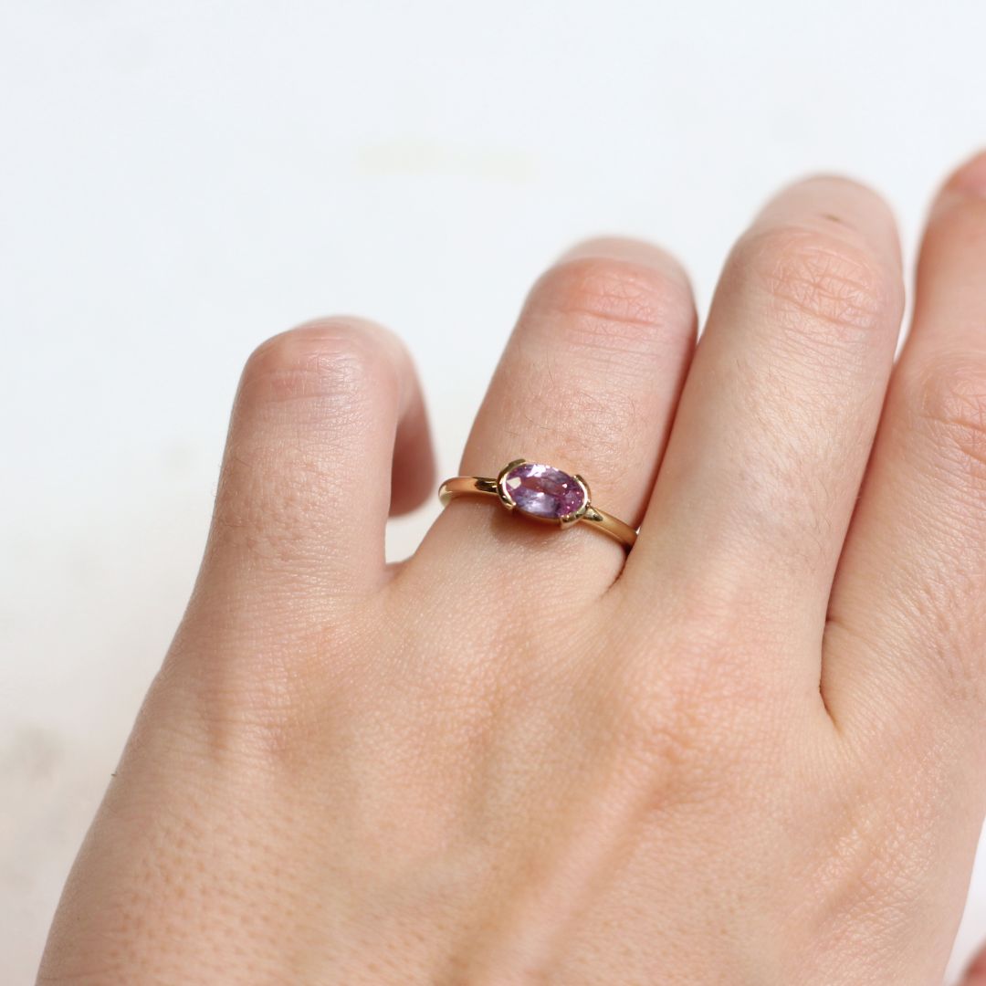 Pink Dahlia - Pink Sapphire Engagement Ring