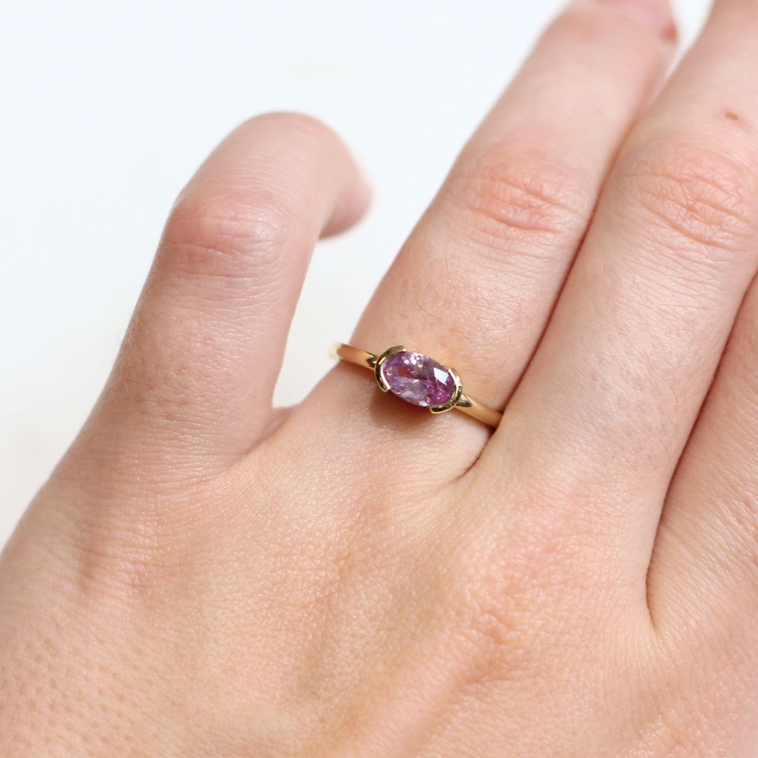 Pink Dahlia - Pink Sapphire Engagement Ring