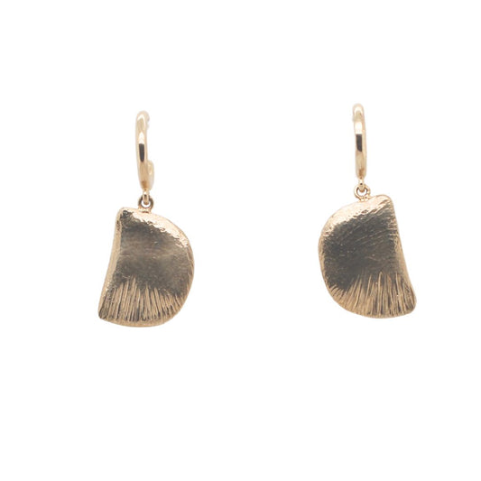 Gold Carved Half-Moon Earrings