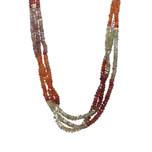 Three Strand Garnet Bead Necklace