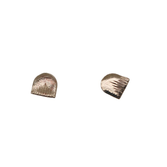 Gold Carved Half-Moon Studs