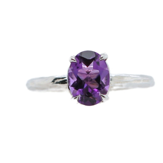 Branch Textured Amethyst Ring