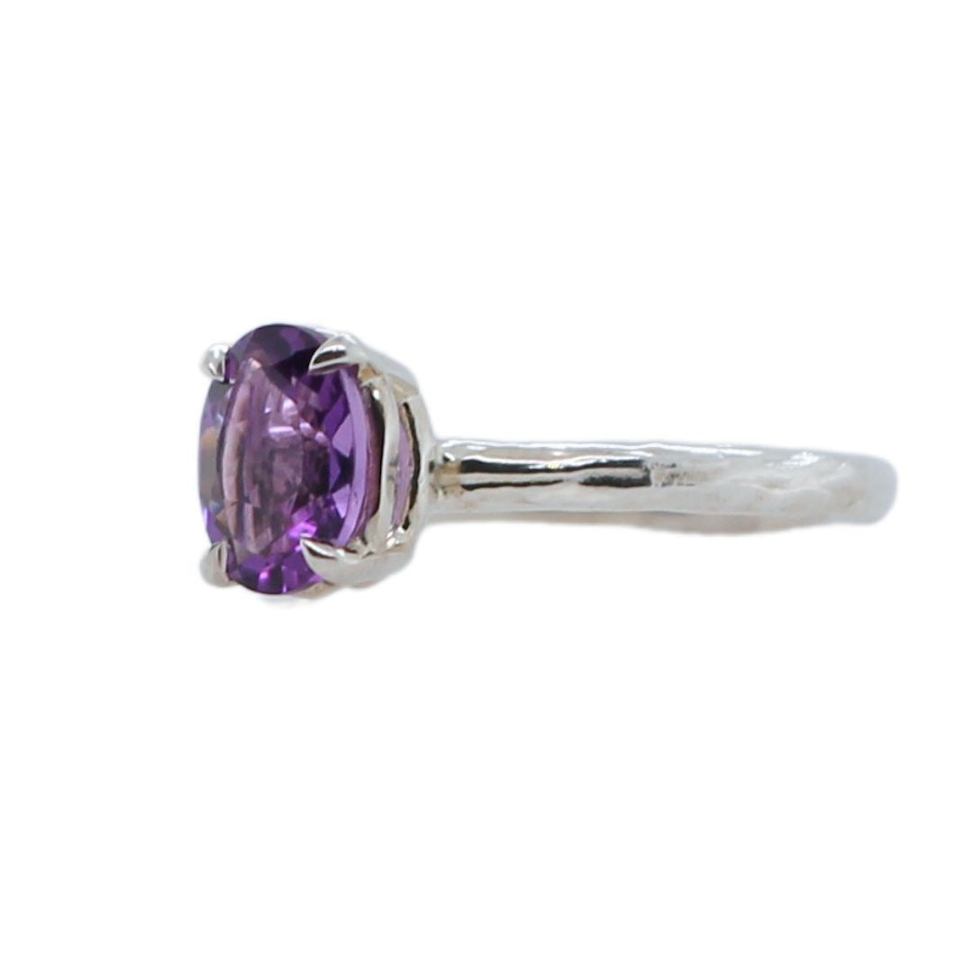 Branch Textured Amethyst Ring