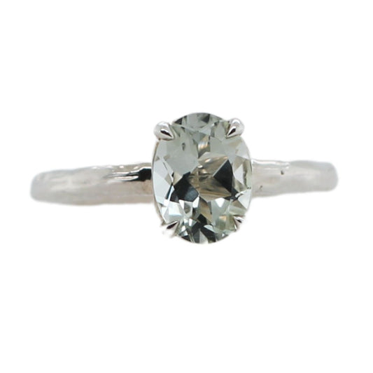 Branch Textured Green Amethyst Ring