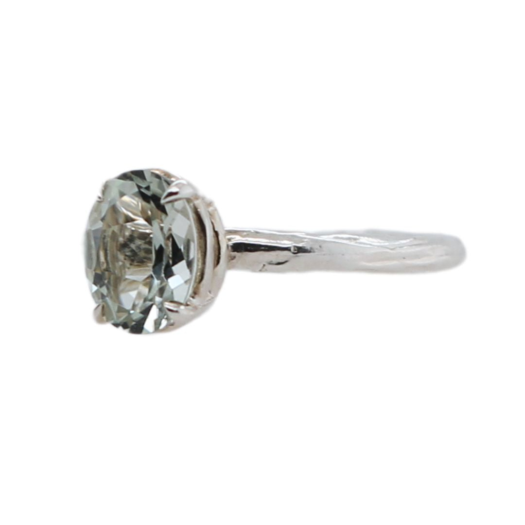 Branch Textured Green Amethyst Ring