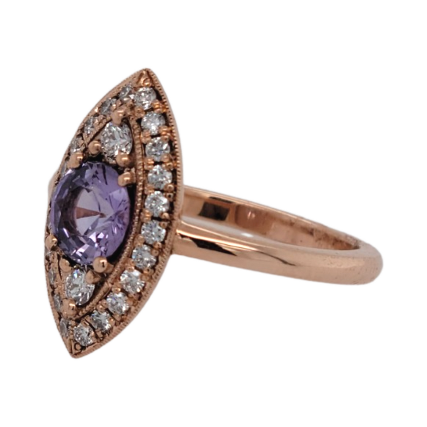 Purple Sapphire Rose Gold Ring