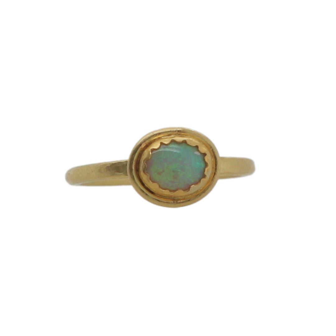 Classic Gold Opal Bezel Ring