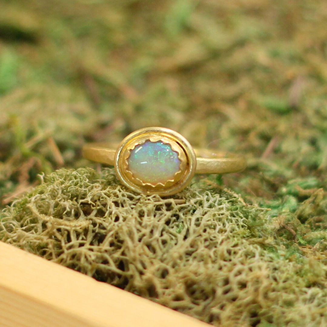 Classic Gold Opal Bezel Ring