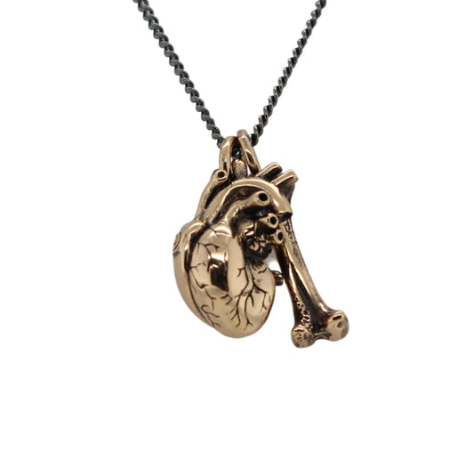 Anatomical Heart  Bone Necklace