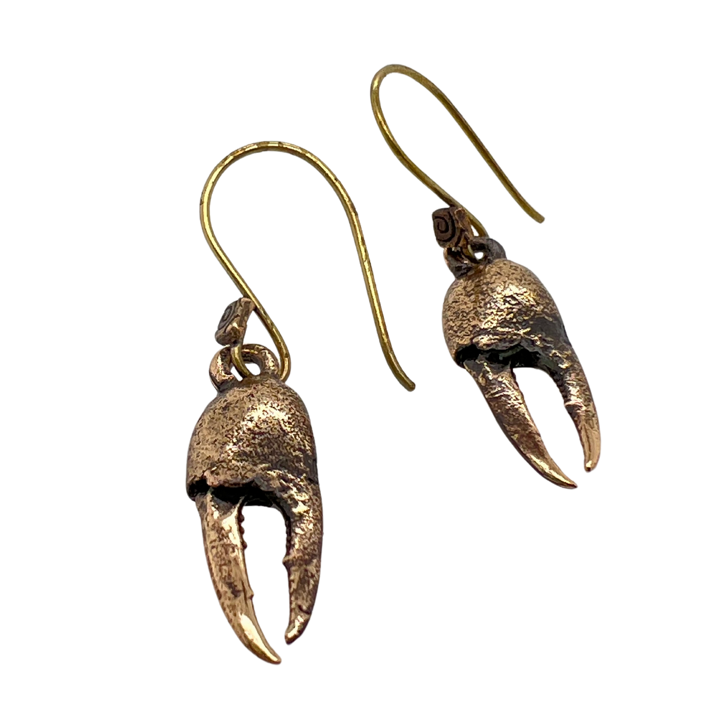 Bronze Crab Claw Earrings