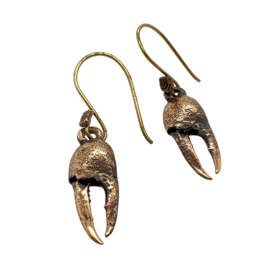 Bronze Crab Claw Earrings