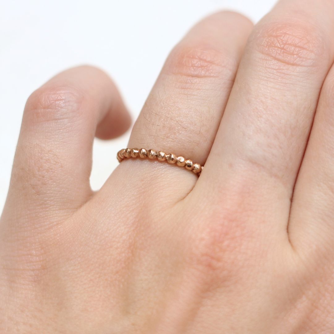 Dot-Pattern Textured Rose Gold Band