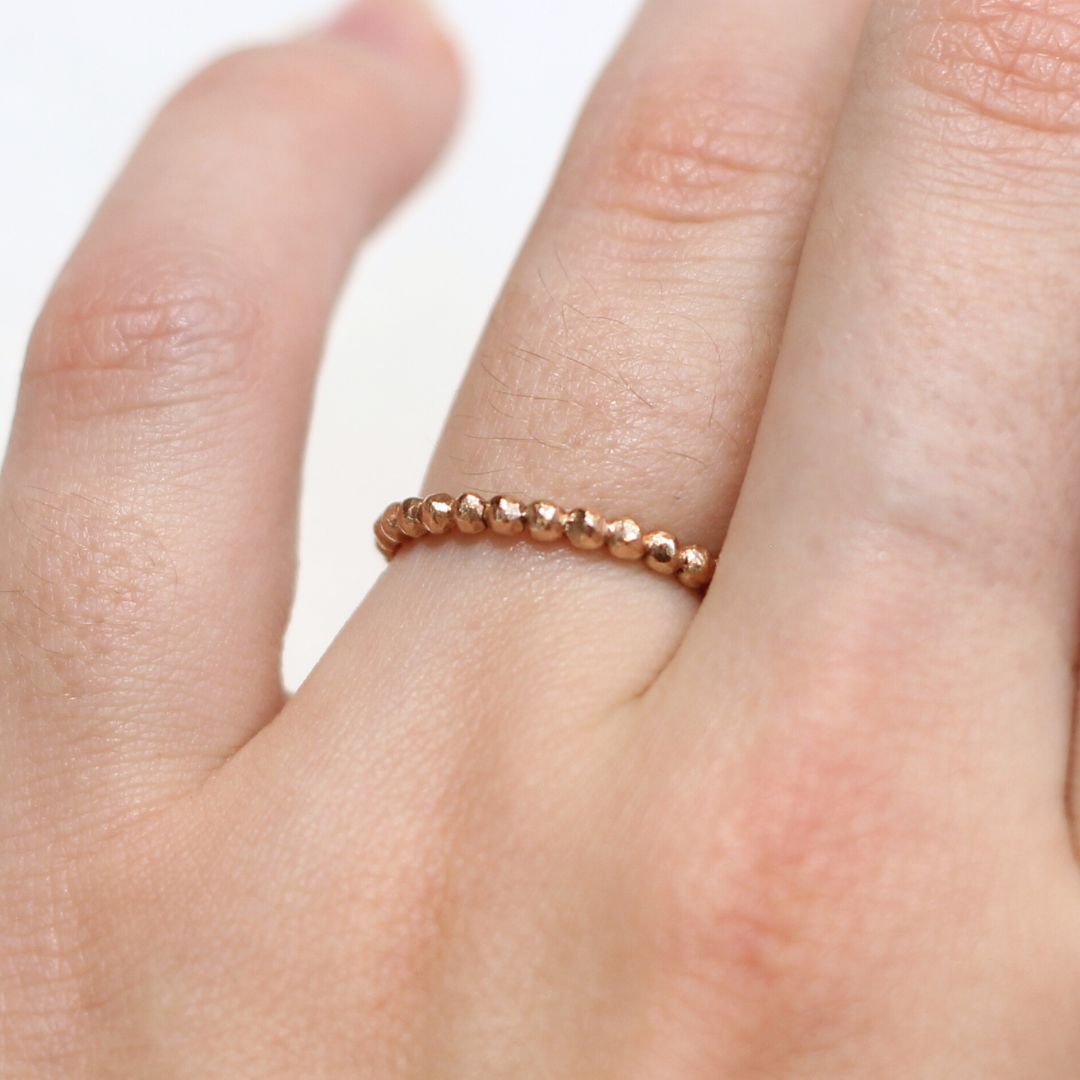 Dot-Pattern Textured Rose Gold Band