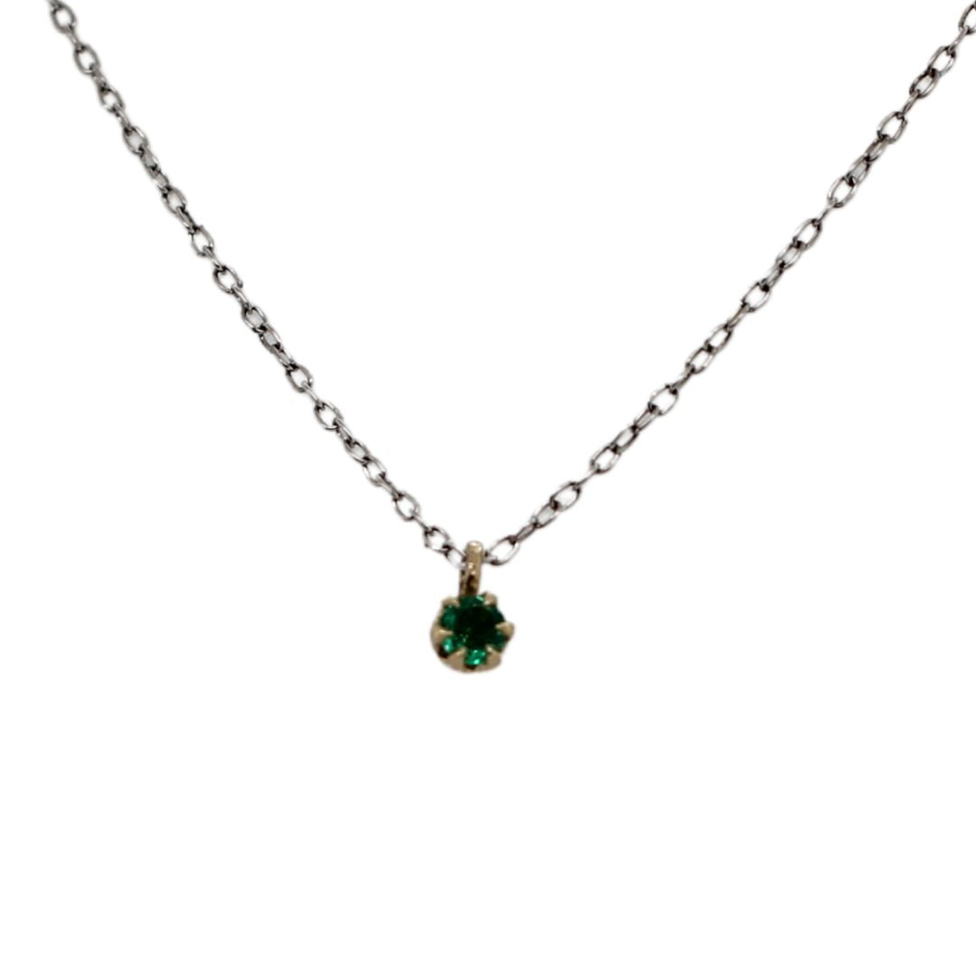 Mini Rough Emerald Necklace