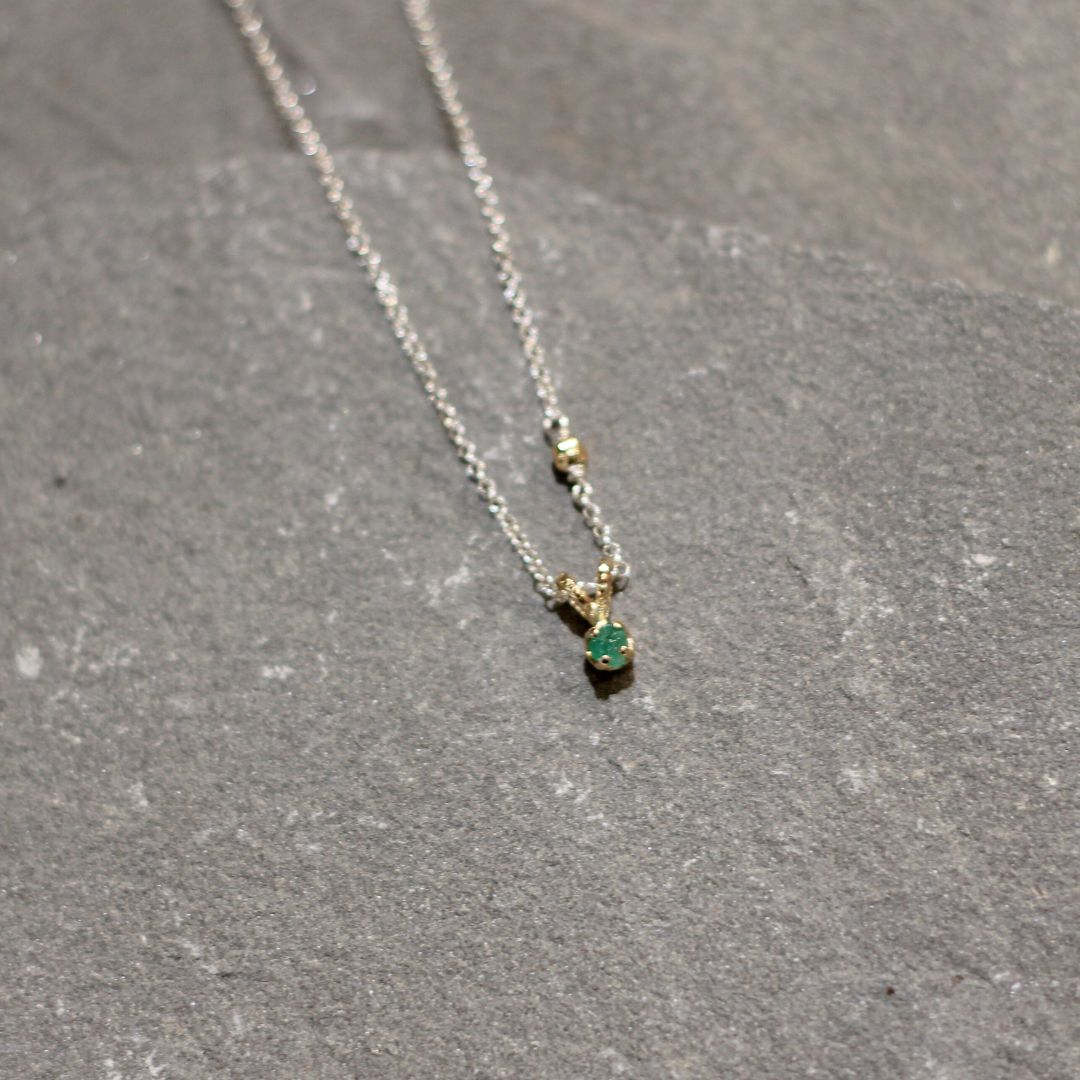 Petite Rough Emerald Necklace