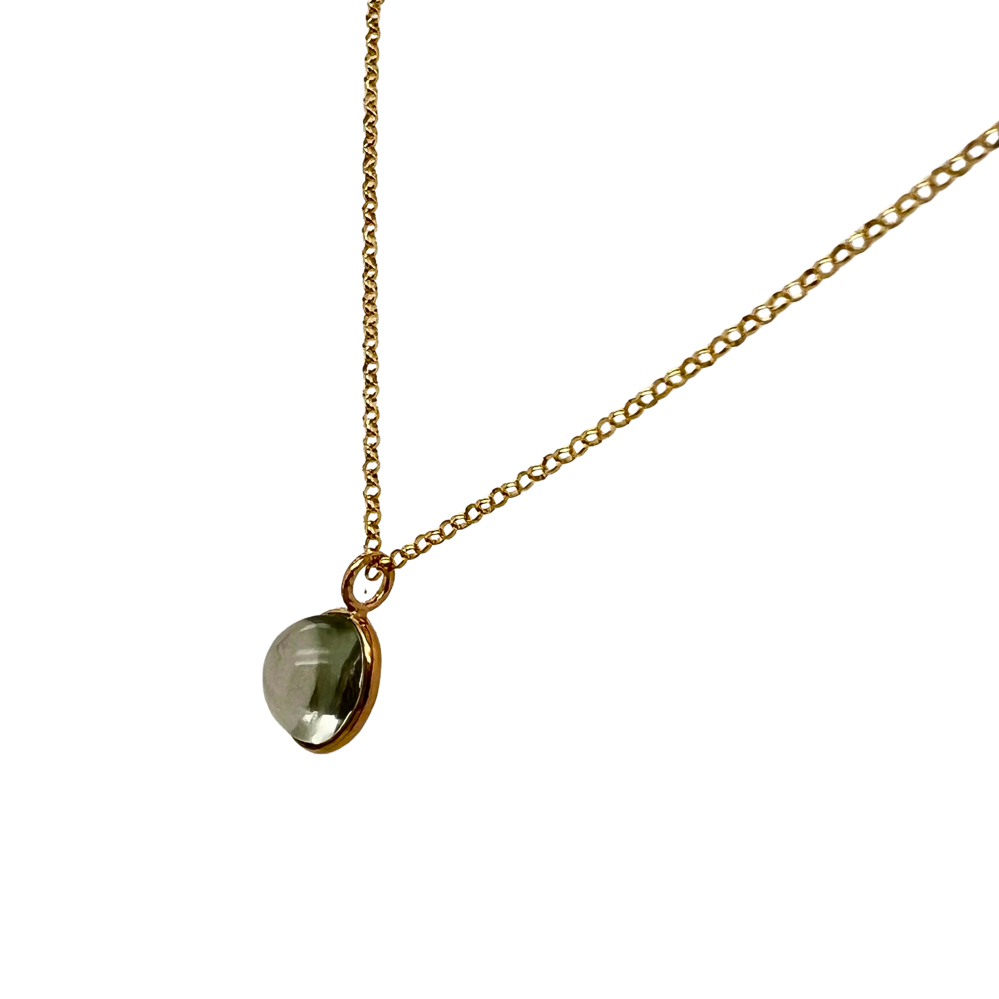 Green Quartz Bezel Necklace