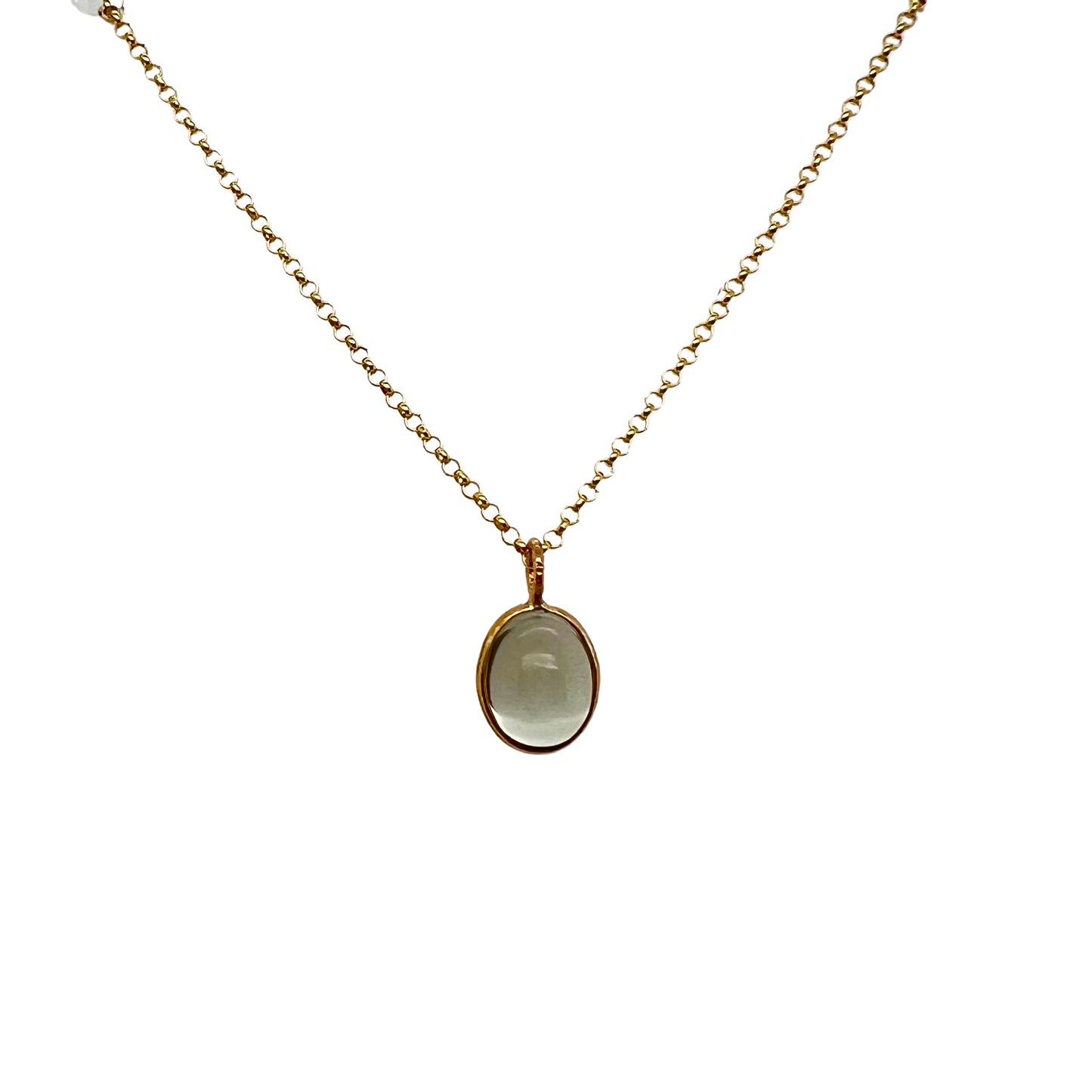 Green Quartz Bezel Necklace