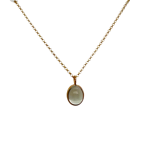 Green Quartz Bezel Necklace