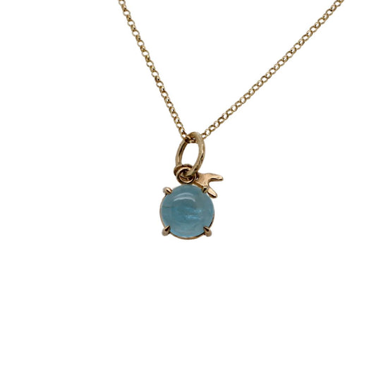 Aquamarine Gold Dimple Necklace