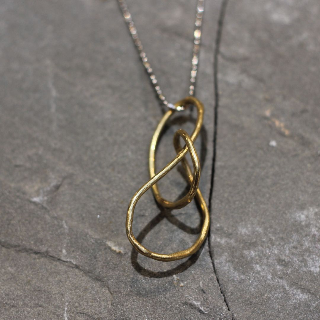 Sculpted Brass Swirl Necklace