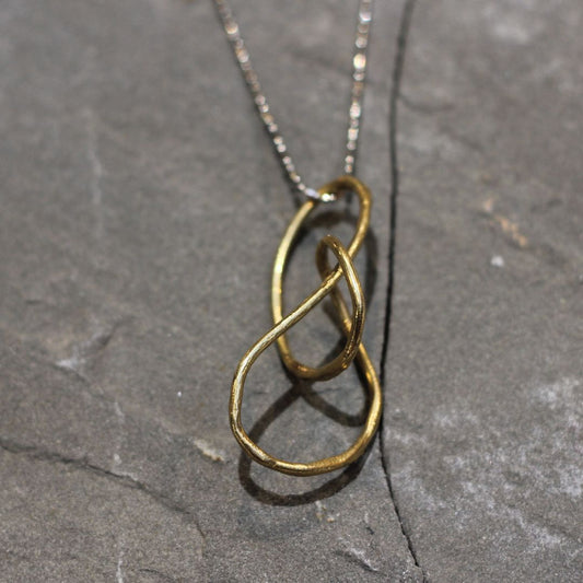 Sculpted Brass Swirl Necklace