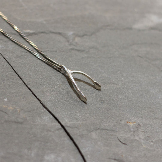 Silver Wishbone Necklace