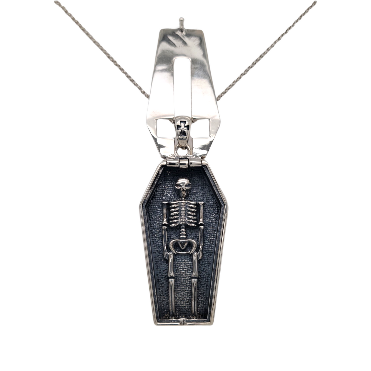 Silver Coffin Necklace