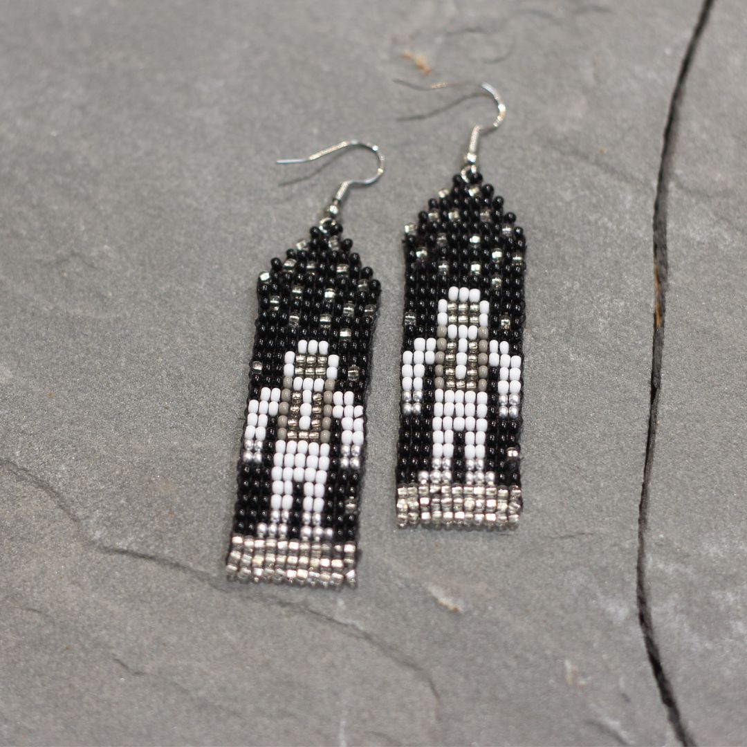 Man on the Moon Beaded Earrings