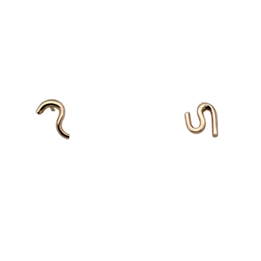 Gold Squiggle Studs