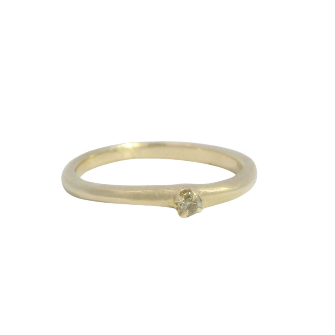 Petite Champagne Diamond Engagement RIng