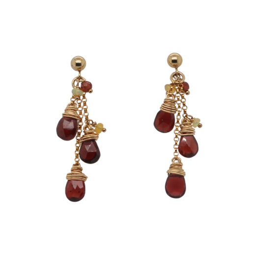 Garnet Drop Earrings