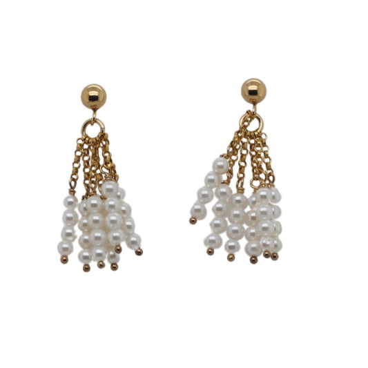 Pearl Cluster Drop Earrings