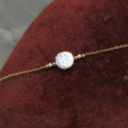 Gold Pearl Bead Bracelet