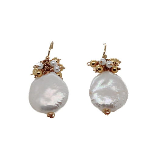 Baroque Pearl Cluster Drop Earrings