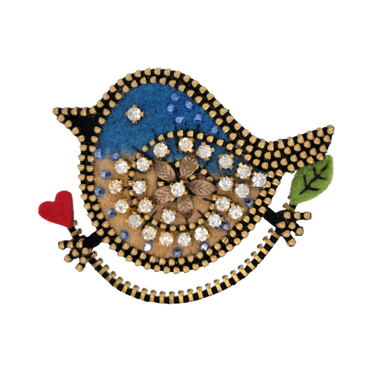 Blue Bird Brooch