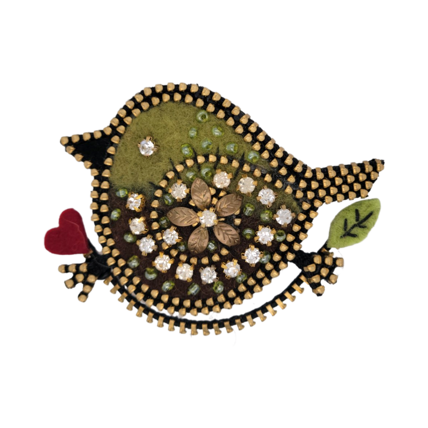 Green Bird Brooch