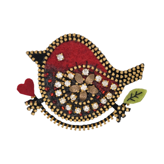 Red Bird Brooch