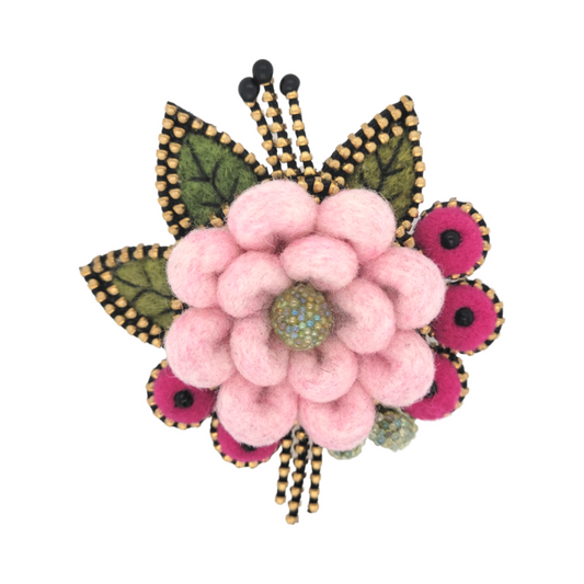 Pink Flower Brooch