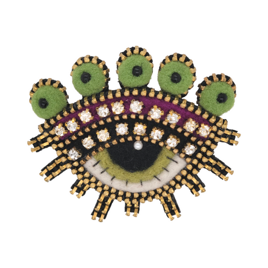 Green Evil Eye Brooch