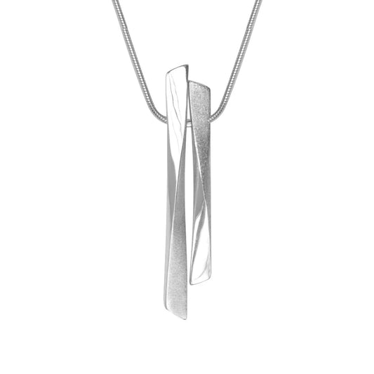 Grass Twist Double Bar Necklace